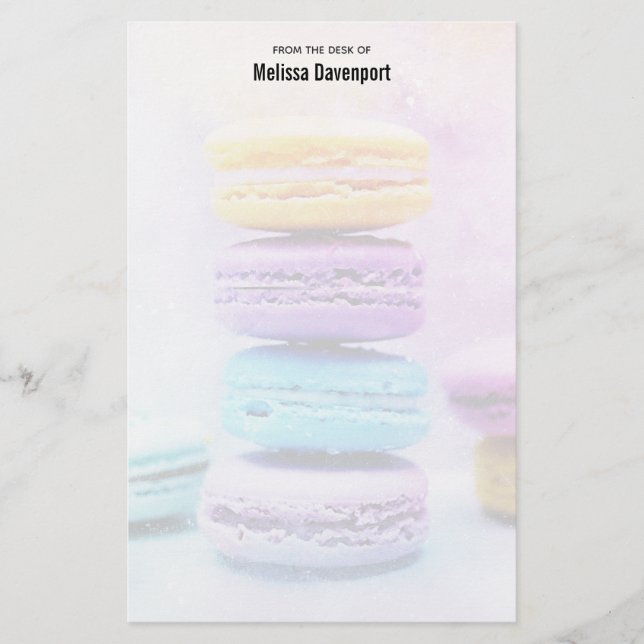 Foto der farbenfrohen, köstlichen Macarons Briefpapier (Vorderseite)