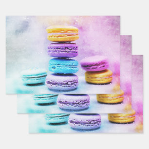 Foto der farbenfrohen, köstlichen Macarons Geschenkpapier Set