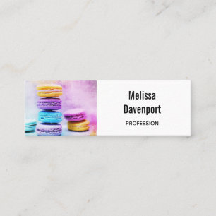 Foto der farbenfrohen, köstlichen Macarons Mini Visitenkarte
