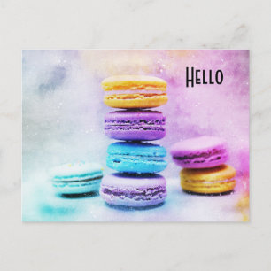 Foto der farbenfrohen, köstlichen Macarons Postkarte