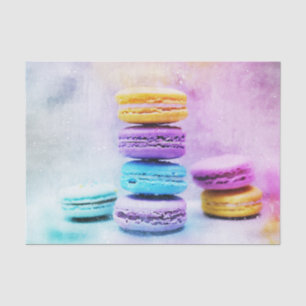 Foto der farbenfrohen, köstlichen Macarons Seidenpapier