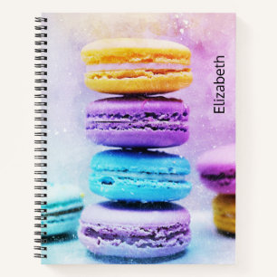 Foto der farbenfrohen Macarons Notizbuch