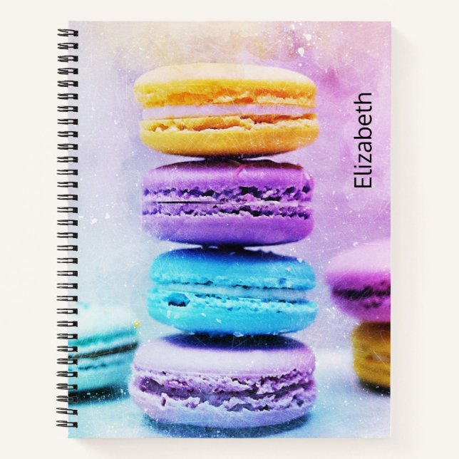 Foto der farbenfrohen Macarons Notizbuch (Vorderseite)