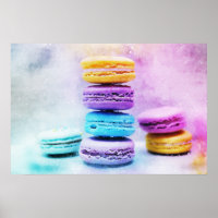 Foto der farbenfrohen Macarons
