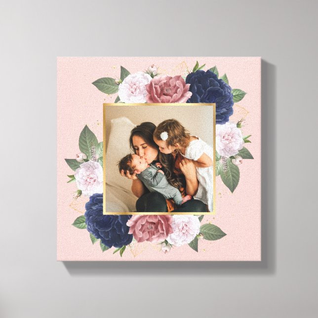 Foto der feinen Sepia Familie auf der Leinwand (Vorderseite)