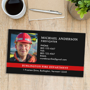 Foto der Feuerwehr in der personalisierten Feuerwe Visitenkarte