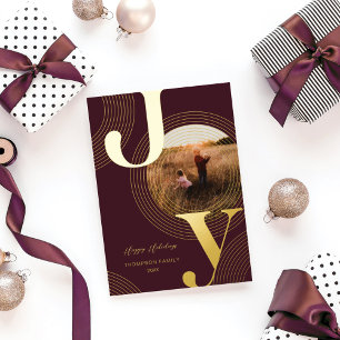 Foto der Freude Moderne konzentrische Zirkel Folien Feiertagskarte