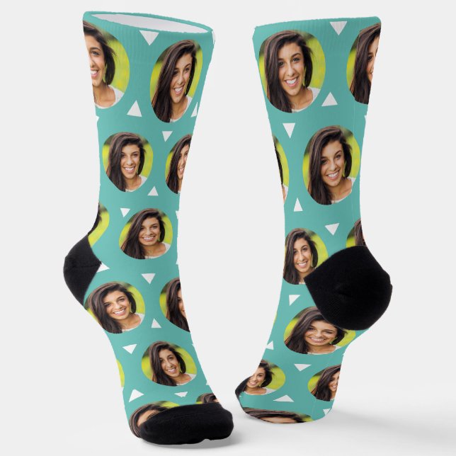 Foto der Freundin für Boyfriend Niedlich Aquamarin Socken (Gewinkelt)