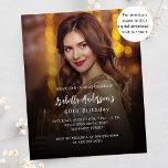 Foto der Geburtstagspartei - Einladung<br><div class="desc">Personalisieren Sie Ihre Foto- und Party-Daten und fügen Sie diese hinzu. Ich habe ein dunkles Overlay über dem Foto verwendet, um den Text leichter zu lesen. Ich habe zwei Ebenen hinzugefügt, aber nur eine ist aktiv. Es gibt ein kleines Symbol am Ende der Overlay-Ebene/Linie, auf das Sie klicken können, um...</div>