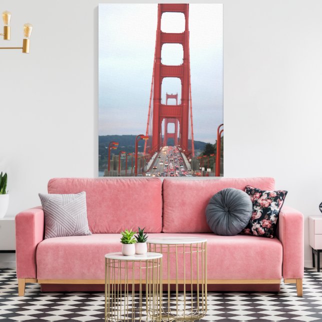 Foto der Golden Gate Bridge Wrapped Canvas Leinwanddruck (Insitu (Wohnzimmer))