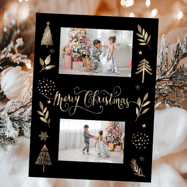 Foto der Goldenen Pine Tree Filiale Frohe Weihnach (Von Creator hochgeladen)