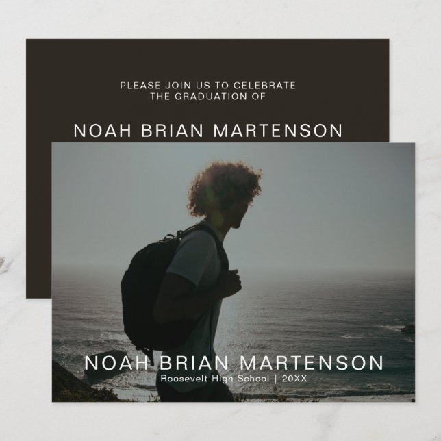 Foto der Graduierungspartei Einladung (Vorne/Hinten)