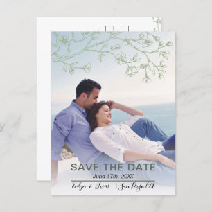 Foto der grünen Linie Save the Date Postkarte