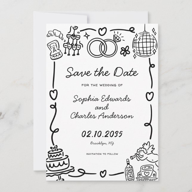 Foto der Illustration Save The Date (Vorderseite)
