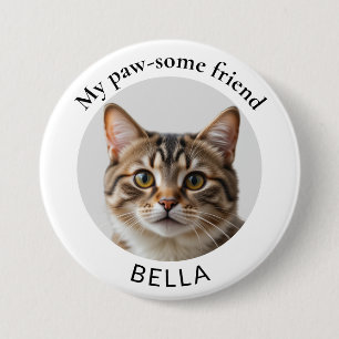 Foto der Katze und Name Paw-some Friend Button