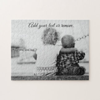 Foto der Kleinschwester, die ihren kleinen Bruder  Puzzle