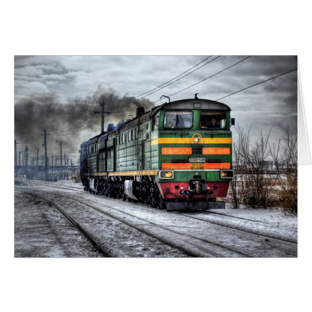 Foto der Lokomotive Winter Russland Hinweis (Vorderseite (Horizontal))