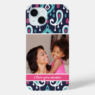 Foto der Marine und Rosa Ikat Paisley Mother Day Case-Mate iPhone Hülle