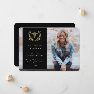 Foto der Medizin-Schule in Black/Gold Caduceus Ankündigung