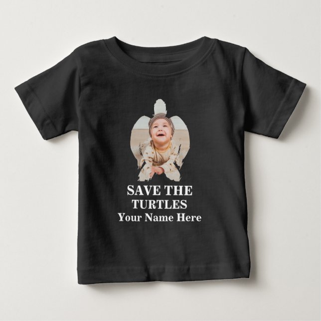 Foto der Meeresschildkröten rette die Meeresschild Baby T-shirt (Vorderseite)