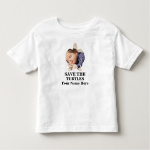 Foto der Meeresschildkröten rette die Meeresschild Kleinkind T-shirt