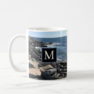 Foto der Meereswellen und Felsen #1 Vater Blue Kaffeetasse