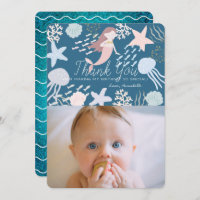 Foto der Meerjungfrau-Marine Dankeschön Karte