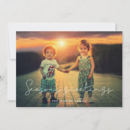 Foto der Minimalistischen handgeschriebenen Weihna Feiertagskarte