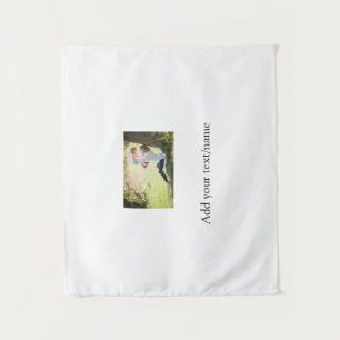 Foto der Mutter-Tochter-Familie fügt Bildtext-Name Wandteppich