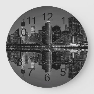 Foto der New York Cityskyline-Landschaft Große Wanduhr