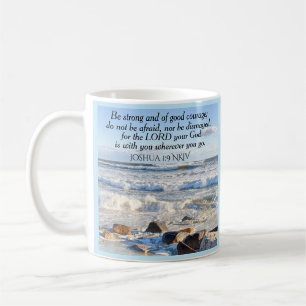 Foto der Ocean Courage Bible Verse Name Blau Kaffeetasse