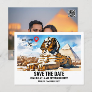 Foto der Pyramide von Kairo Sphinx rette Datum Postkarte