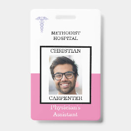 Foto der rosa und weißen medizinischen Einrichtung Ausweis