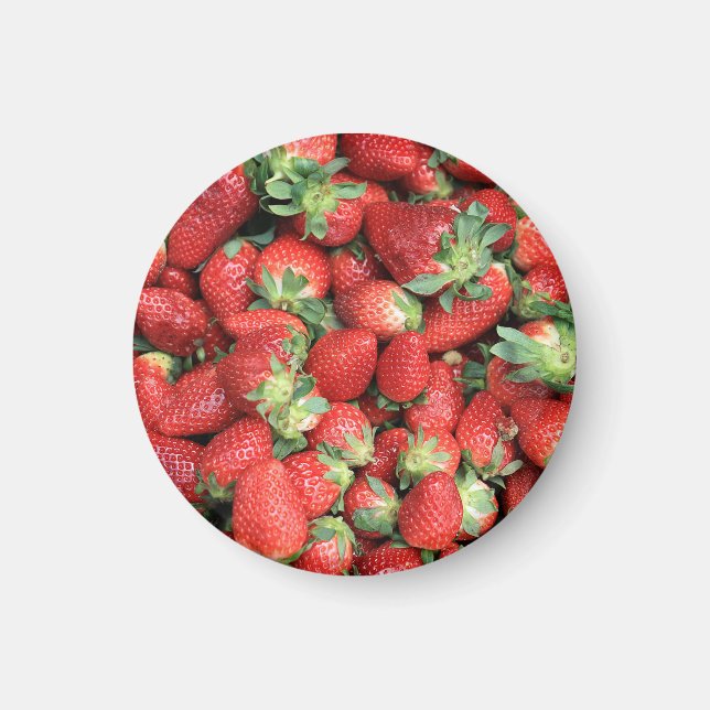Foto der Roten Juicy Erdbeeren Magnet (Vorne)
