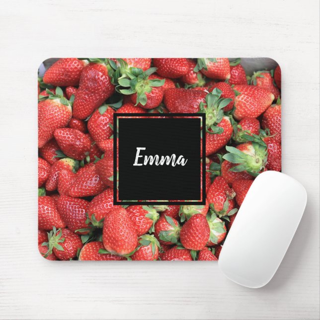 Foto der Roten Juicy Erdbeeren Mousepad (Mit Mouse)