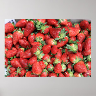 Foto der Roten Juicy Erdbeeren Poster