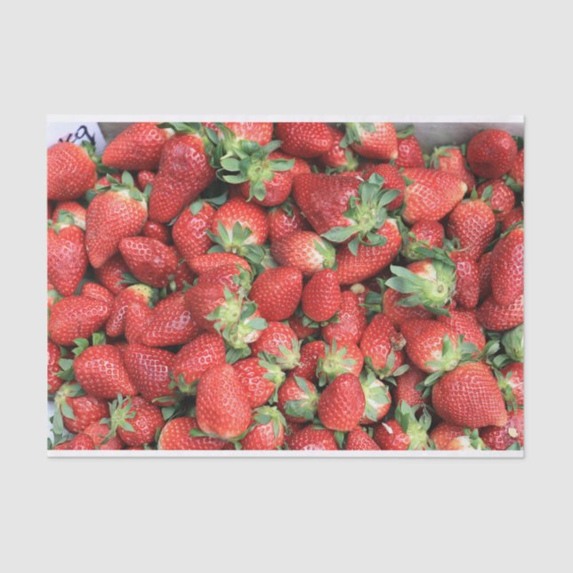 Foto der Roten Juicy Erdbeeren Seidenpapier (Vorderseite)