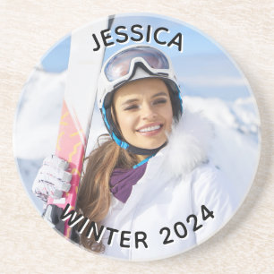 Foto der Schwarzweißtextanzeige Getränkeuntersetzer