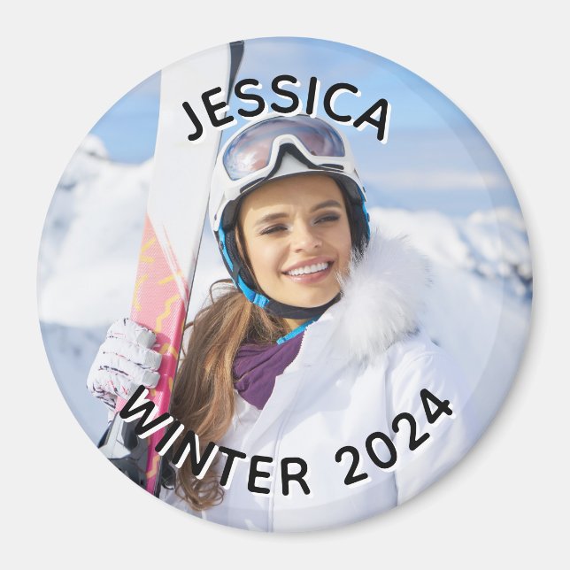 Foto der Schwarzweißtextanzeige Magnet (Vorne)