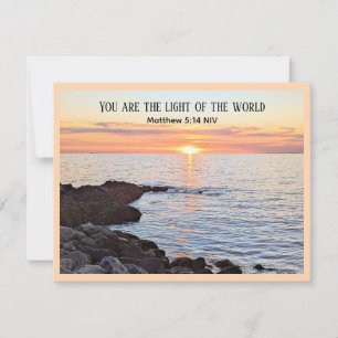 Foto der Sonne und der Ozeanbibel Feiertagskarte