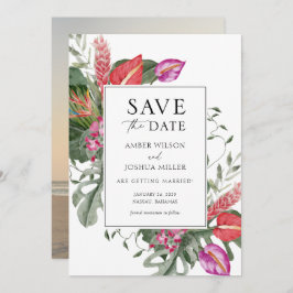 Foto der tropischen Hochzeit in Urlaubsort Save th Einladung