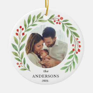 Foto der Wasserfarbenfrohen Weihnachten 2025 Keramik Ornament