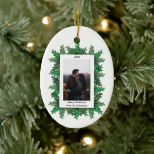 Foto der Weihnachtsbaumzweige Keramik Ornament