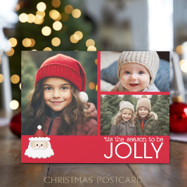 Foto - Der Weihnachtsmann - Die Jahreszeit ist frö Feiertagspostkarte