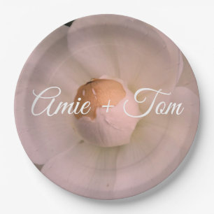 Foto der weißen Blume , Teller für die Hochzeit vo