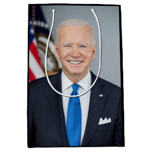 Foto des amerikanischen Präsidenten Joe Biden im W Mittlere Geschenktüte