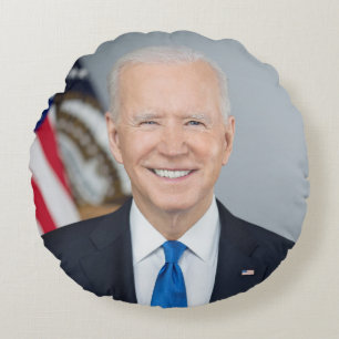 Foto des amerikanischen Präsidenten Joe Biden im W Rundes Kissen