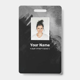 Foto des Angestellten, Bar-Code, Name Ausweis