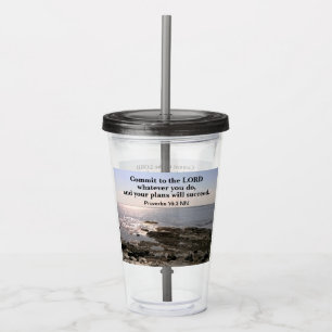 Foto des Atlantischen Ozeans mit Bibelerfolg Acryltrinkbecher