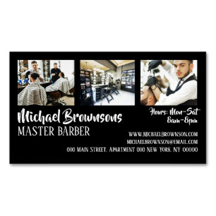 Foto des Barber Hair Man Shops Magnetische Visitenkarte